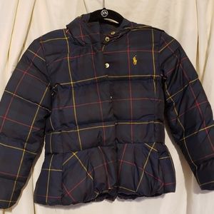 LikeNew Ralph Lauren NavyBlue Plaid Girls Coat